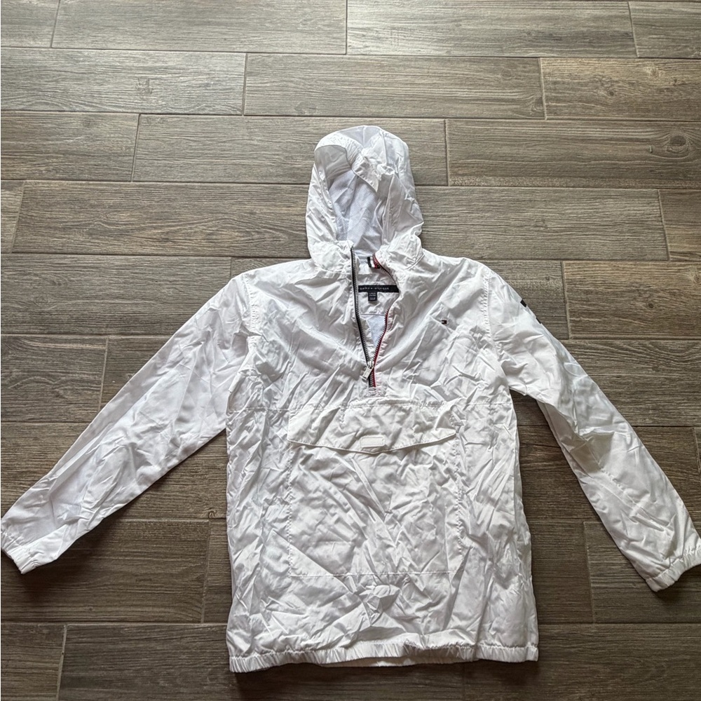 White Hooded Kids Wind Breaker Jacket
